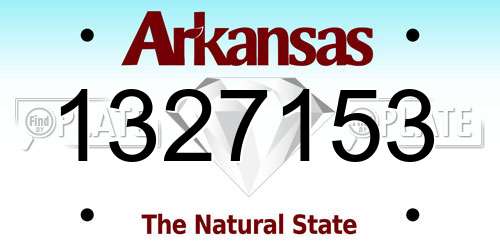 1327153 Arkansas License Plate