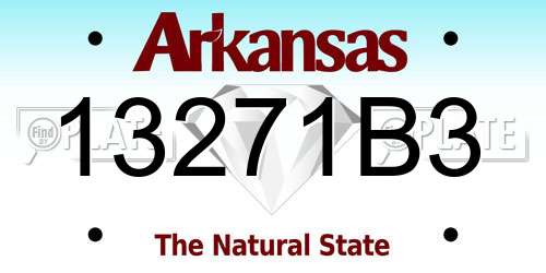 13271B3 Arkansas License Plate