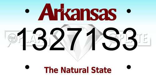 13271S3 Arkansas License Plate
