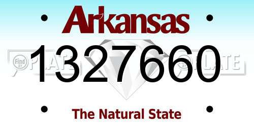 1327660 Arkansas License Plate