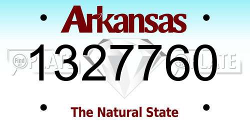 1327760 Arkansas License Plate