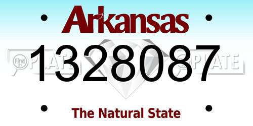 1328087 Arkansas License Plate