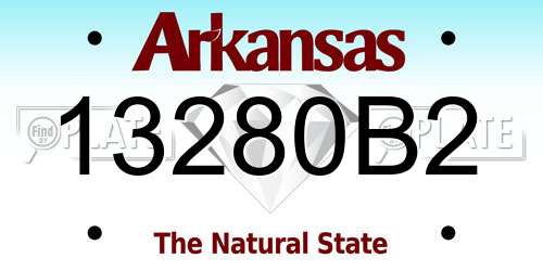 13280B2 Arkansas License Plate