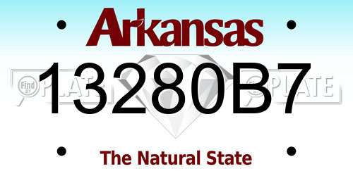 13280B7 Arkansas License Plate