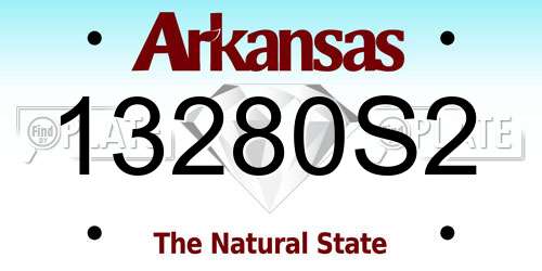 13280S2 Arkansas License Plate