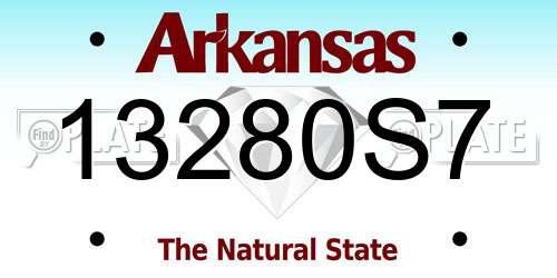 13280S7 Arkansas License Plate