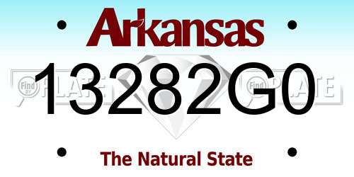 13282G0 Arkansas License Plate