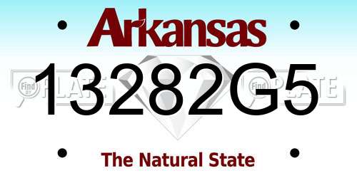 13282G5 Arkansas License Plate