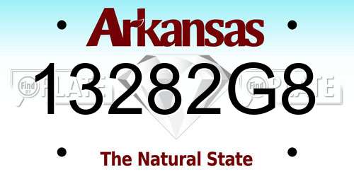 13282G8 Arkansas License Plate