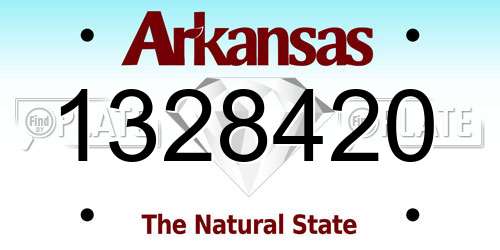 1328420 Arkansas License Plate