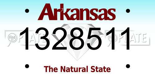 1328511 Arkansas License Plate