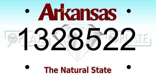 1328522 Arkansas License Plate