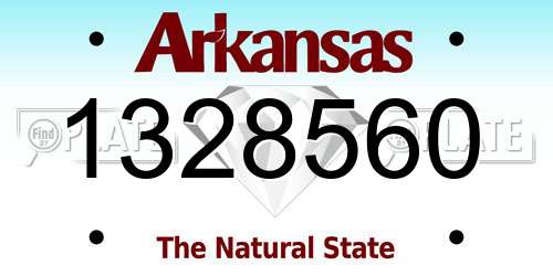 1328560 Arkansas License Plate