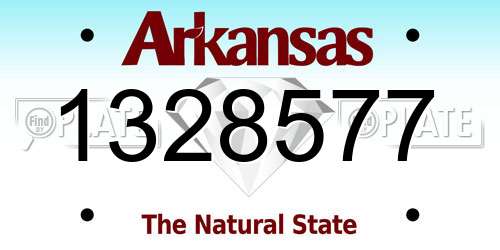 1328577 Arkansas License Plate
