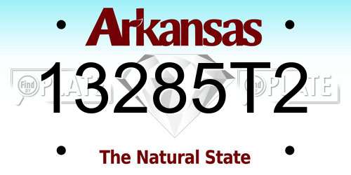 13285T2 Arkansas License Plate