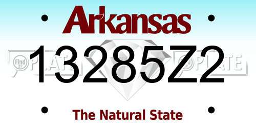 13285Z2 Arkansas License Plate