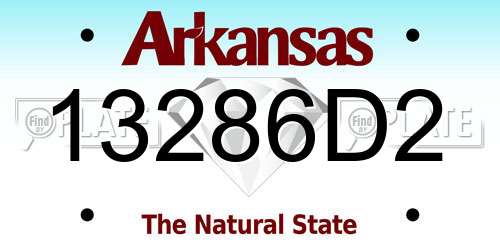 13286D2 Arkansas License Plate