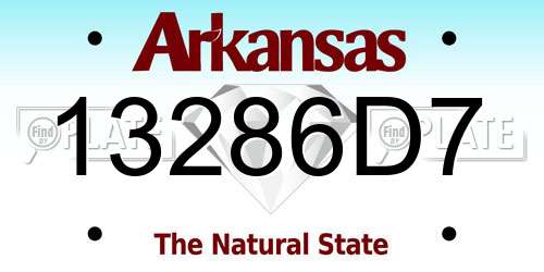 13286D7 Arkansas License Plate
