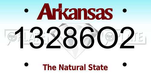 13286O2 Arkansas License Plate