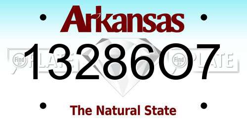 13286O7 Arkansas License Plate