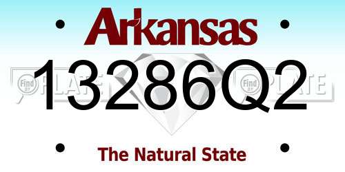 13286Q2 Arkansas License Plate