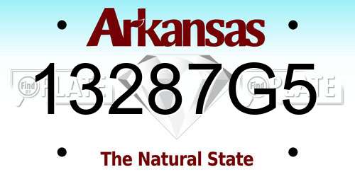 13287G5 Arkansas License Plate