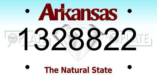 1328822 Arkansas License Plate