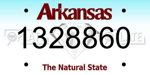 1328860 Arkansas License Plate