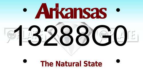 13288G0 Arkansas License Plate