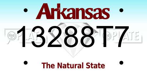 13288T7 Arkansas License Plate