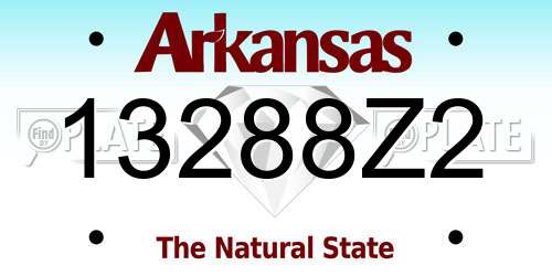 13288Z2 Arkansas License Plate