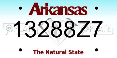 13288Z7 Arkansas License Plate
