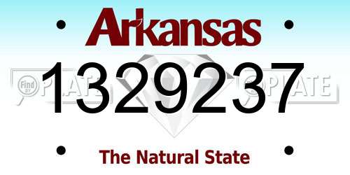 1329237 Arkansas License Plate