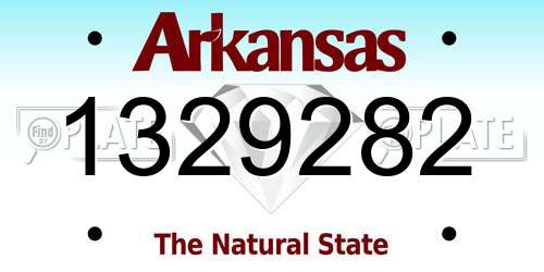 1329282 Arkansas License Plate