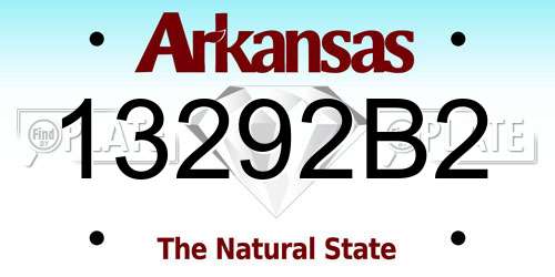 13292B2 Arkansas License Plate