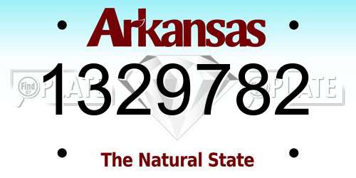 1329782 Arkansas License Plate