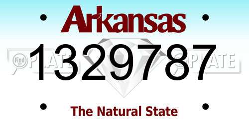 1329787 Arkansas License Plate