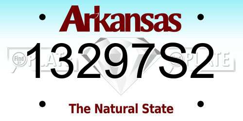 13297S2 Arkansas License Plate