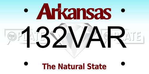 132VAR Arkansas License Plate
