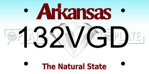 132VGD Arkansas License Plate