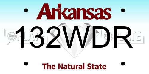 132WDR Arkansas License Plate