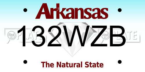 132WZB Arkansas License Plate