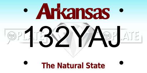 132YAJ Arkansas License Plate