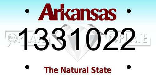1331022 Arkansas License Plate