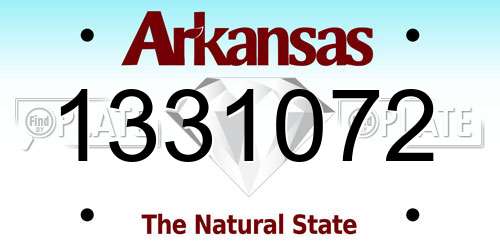 1331072 Arkansas License Plate