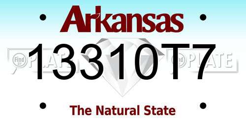 13310T7 Arkansas License Plate