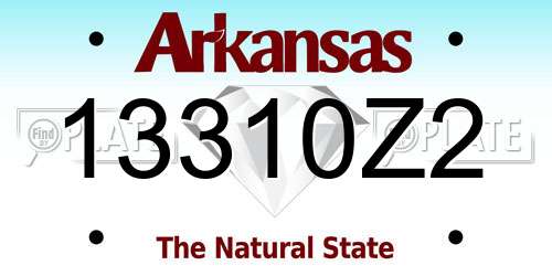 13310Z2 Arkansas License Plate