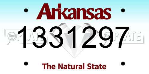 1331297 Arkansas License Plate