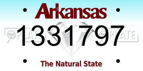 1331797 Arkansas License Plate