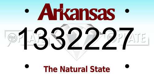 1332227 Arkansas License Plate